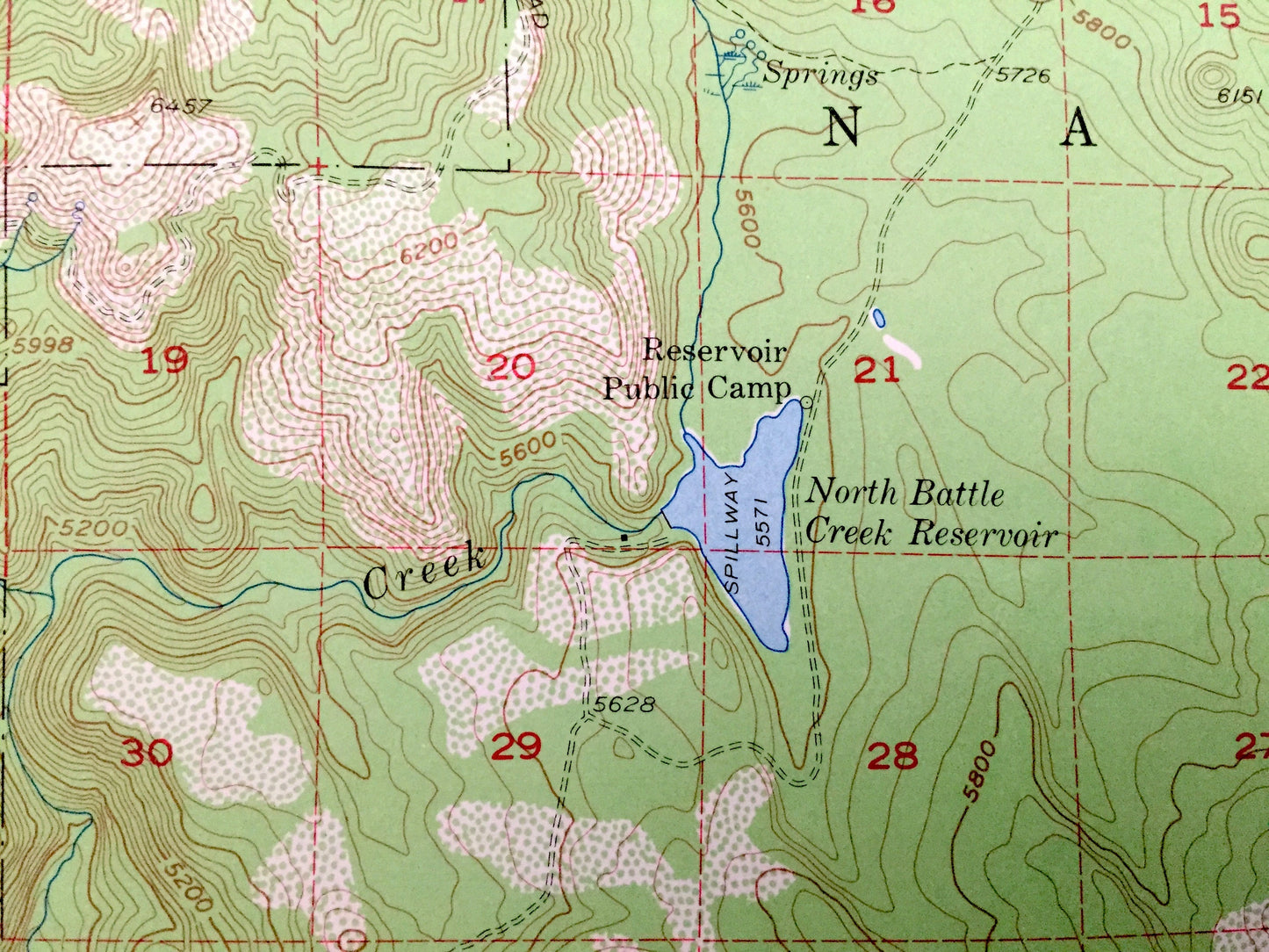 Antique Manzanita Lake, California 1956 US Geological Survey Topographic Map – Shasta County, Lassen Forest, Latour, Thousand Valley Lake CA