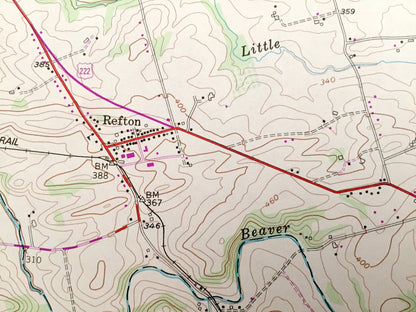 Antique Quarryville, Pennsylvania 1955 US Geological Survey Topographic Map – Lancaster County, New Providence Strasburg Lampeter Camargo PA