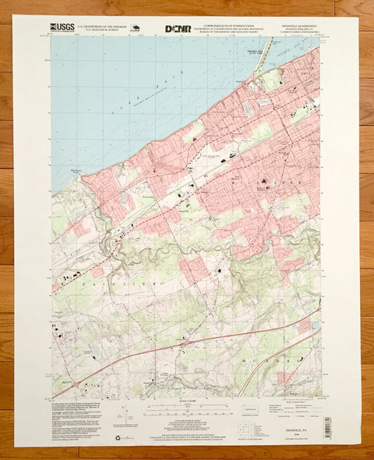 Antique Swanville, Pennsylvania 1998 US Geological Survey Topographic Map – Erie County, Vernondale, Sterrettania, Fairview, Millcreek, PA