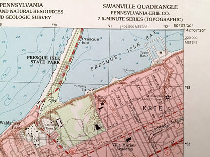 Antique Swanville, Pennsylvania 1998 US Geological Survey Topographic Map – Erie County, Vernondale, Sterrettania, Fairview, Millcreek, PA