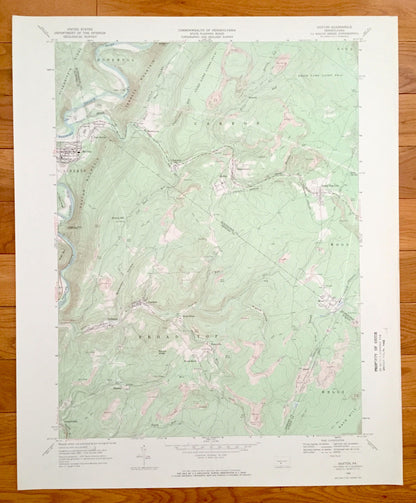 Antique Saxton, Pennsylvania 1968 US Geological Survey Topographic Map – Bedford County, Huntingdon County, Broad Top City, Defiance, Dudley