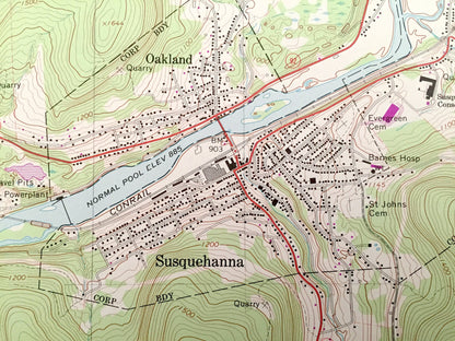 Antique Susquehanna, Pennsylvania & New York 1968 US Geological Survey Topographic Map – Lanesboro, Brandt, Stevens Point, Melrose
