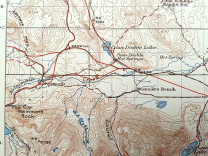 Antique Mt Morrison, California 1915 US Geological Survey Topographic Map – Mono, Fresno County, Inyo National Forest, Lake Crowley, CA