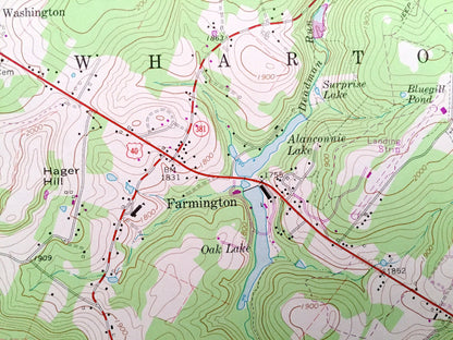 Antique Fort Necessity, Pennsylvania 1964 US Geological Survey Topographic Map – Fayette County, Farmington, Deer Lake, Chalkhill Wharton PA