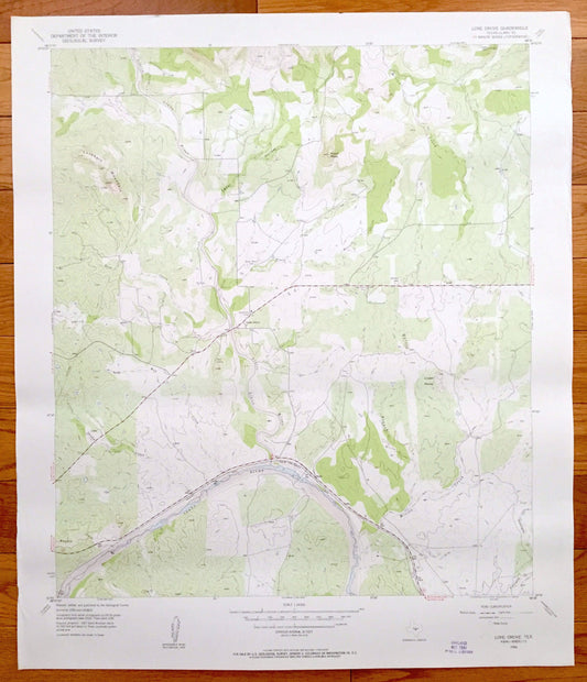 Antique Lone Grove, Texas 1956 US Geological Survey Topographic Map – Lockhart Mountain, Llano River, Cowen Rocks, Point Peak, Llano County