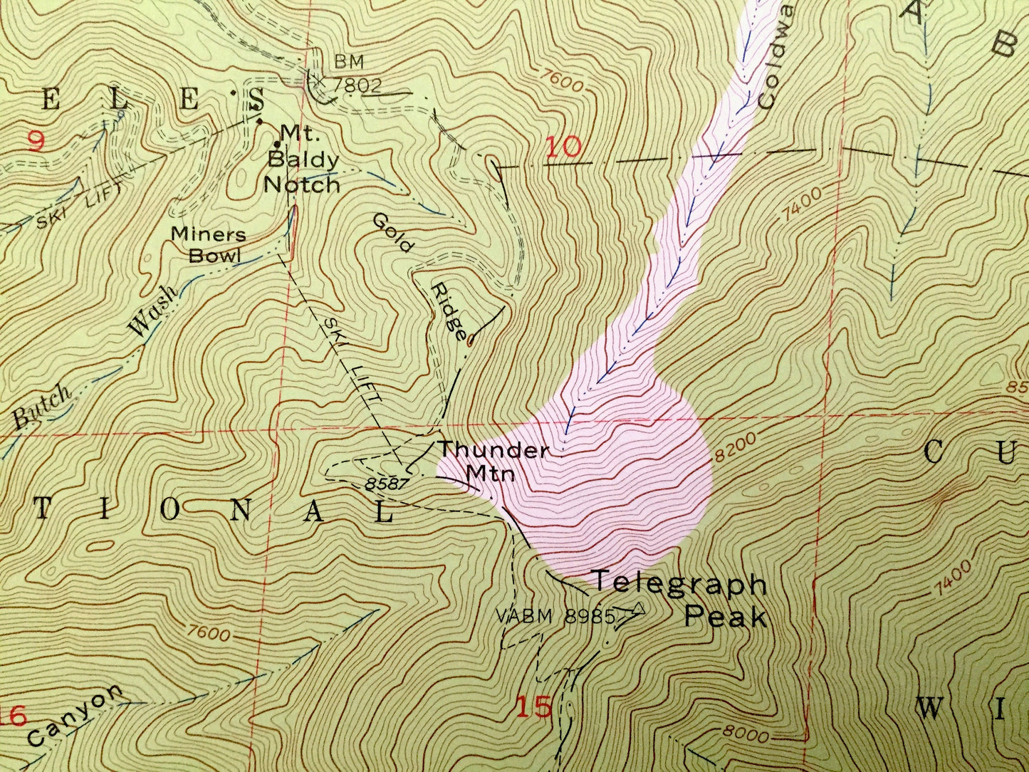 Antique Telegraph Peak, California 1956 US Geological Survey Topographic Map – San Bernardino County Wrightwood Lytle Creek Stockton Flat CA