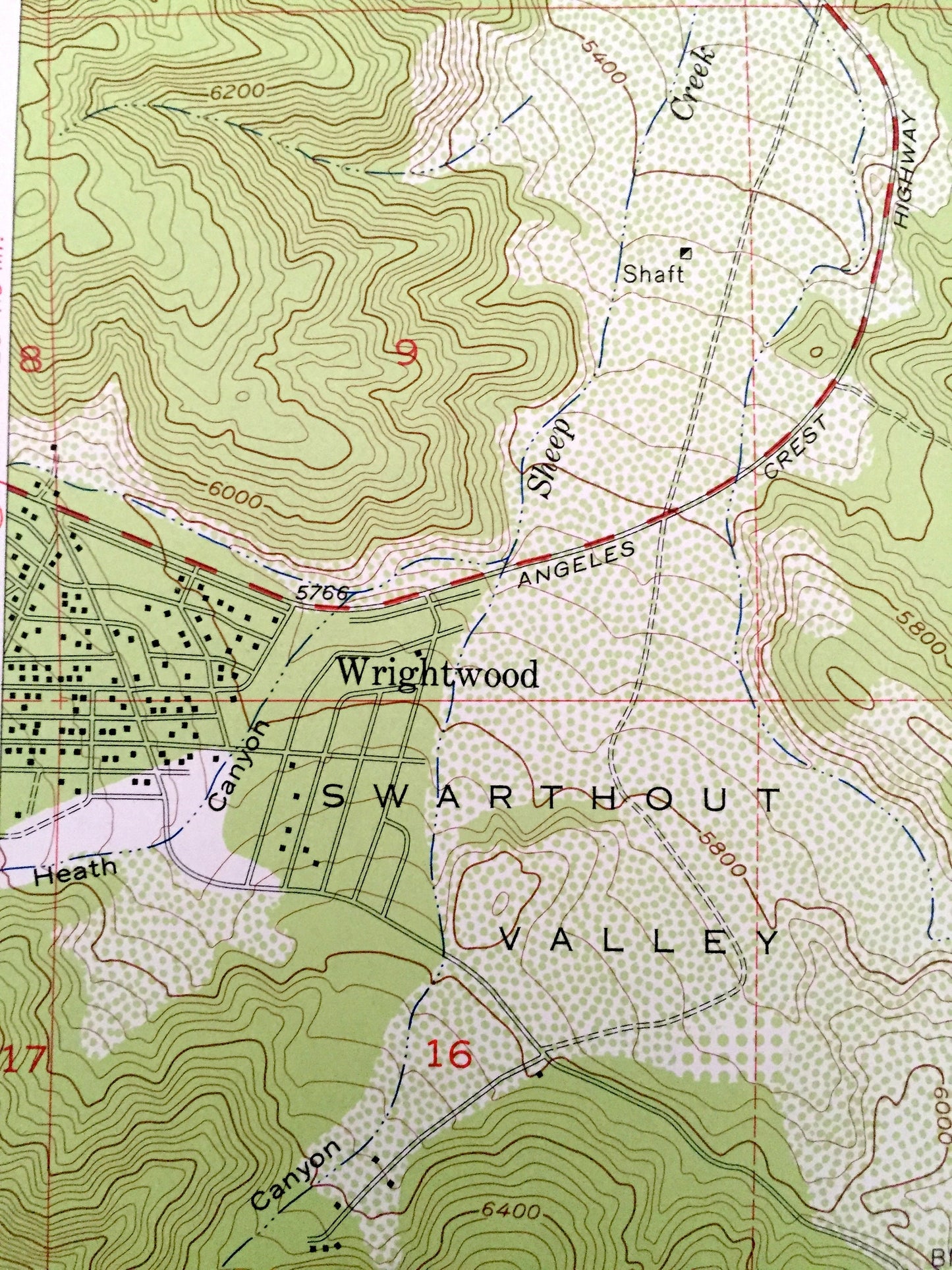 Antique Telegraph Peak, California 1956 US Geological Survey Topographic Map – San Bernardino County Wrightwood Lytle Creek Stockton Flat CA