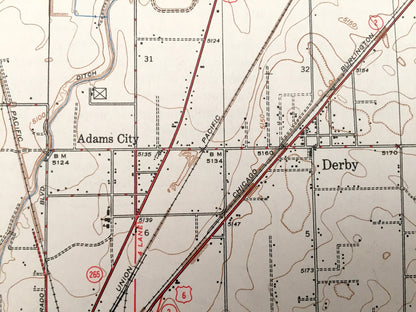 Antique Denver, Colorado 1947 US Geological Survey Topographic Map – Derby, Irondale, Dupont, Welby, South Platte River, Adams County, CO