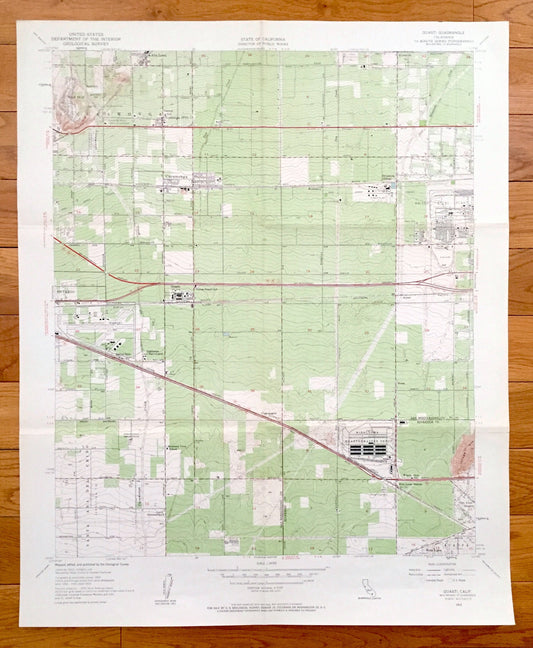Antique Guasti, California 1953 US Geological Survey Topographic Map – San Bernardino Co, Riverside, Cucamonga, Etiwanda, Jurupa, Mira Loma