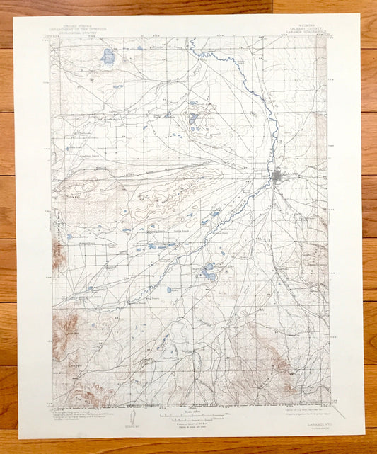 Antique Laramie, Wyoming 1908 US Geological Survey Topographic Map – Albany County, Medicine Bow National Park, Red Buttes, Jelm Mountain WY