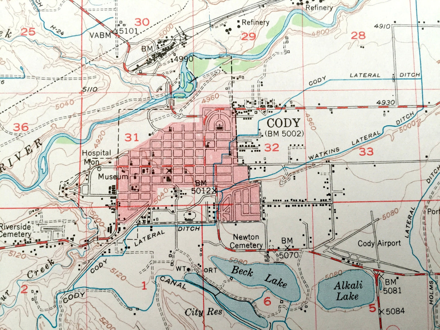 Antique Cody, Wyoming 1949 US Geological Survey Topographic Map – Park County, Shoshone River, Eaglenest Basin Ralston Flats Buffalo Bill WY
