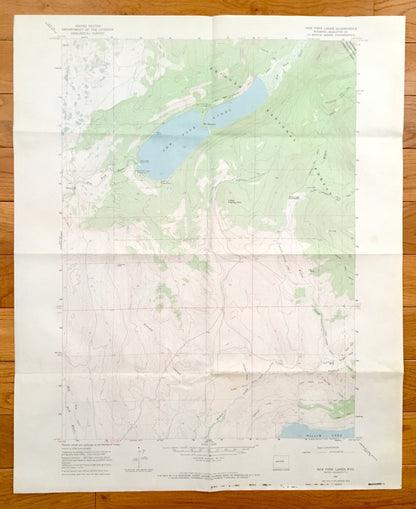 Antique New Fork Lakes, Wyoming 1967 US Geological Survey Topographic Map – Sublette County, Willow Lake, New Fork River, Little Flattop Mtn