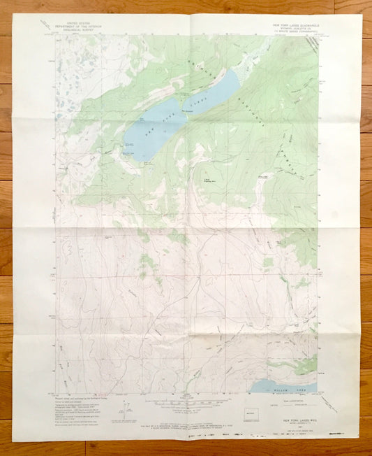 Antique New Fork Lakes, Wyoming 1967 US Geological Survey Topographic Map – Sublette County, Willow Lake, New Fork River, Little Flattop Mtn