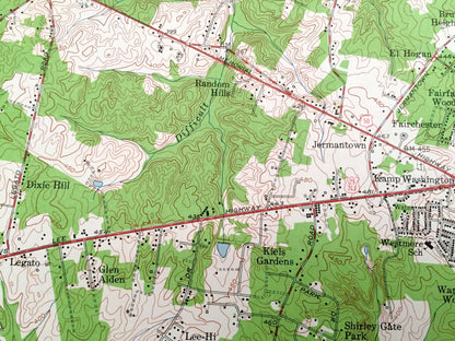 Antique Fairfax, Virginia 1955 US Geological Survey Topographic Map – County, Burke, Doveville, Ilda, Homewood, Little River Hills,  VA