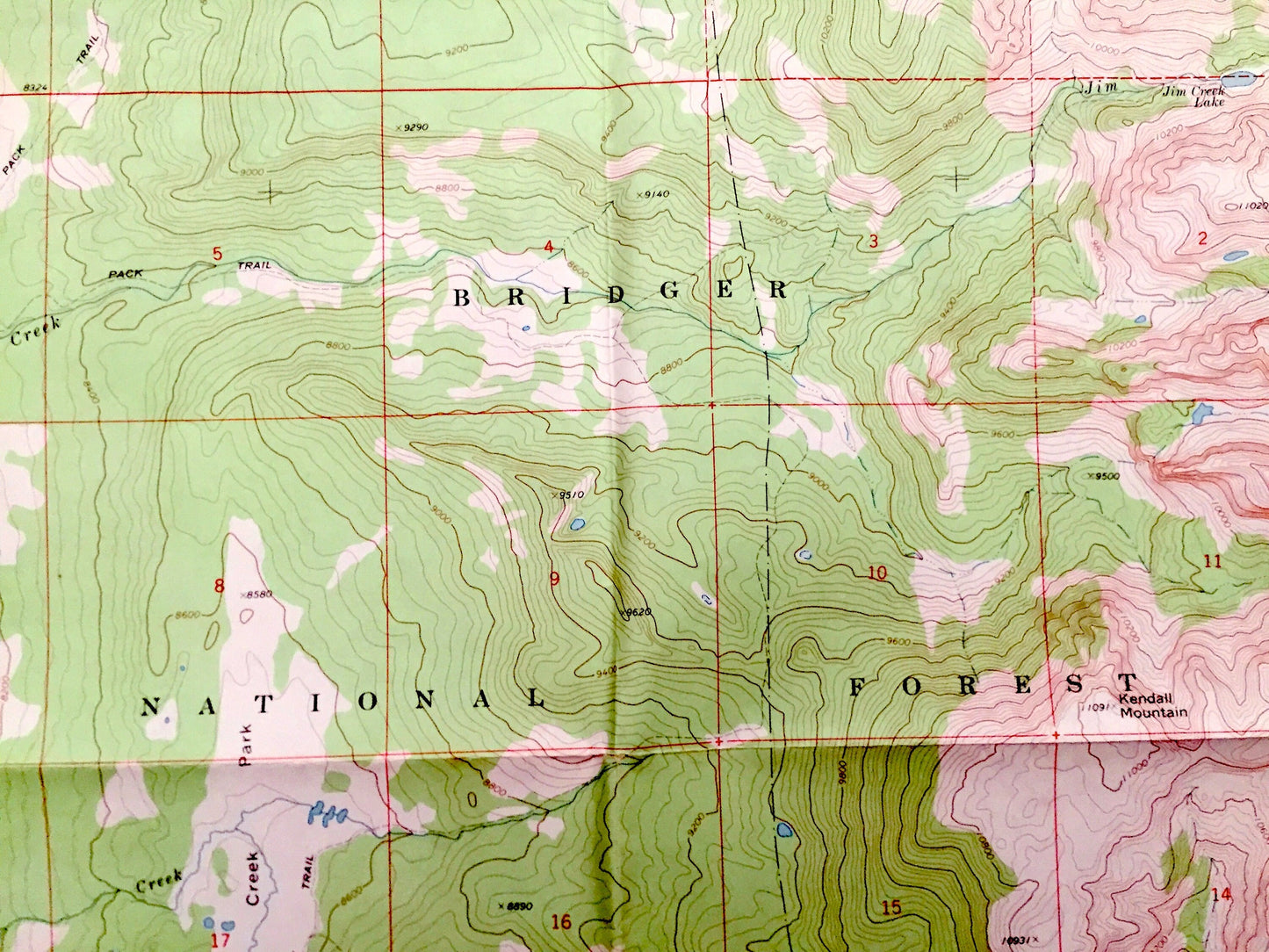 Antique Kendall Mountain, Wyoming 1968 US Geological Survey Topographic Map – Sublette County, Gypsum Hill, Marsh Creek, Upper Boulder Basin