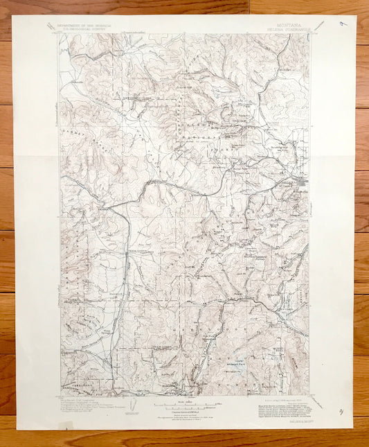Antique Helena, Montana 1903 US Geological Survey Topographic Map – Deer Lodge, Lewis & Clark, Silver Bow, Jefferson County, Blackfoot, MT