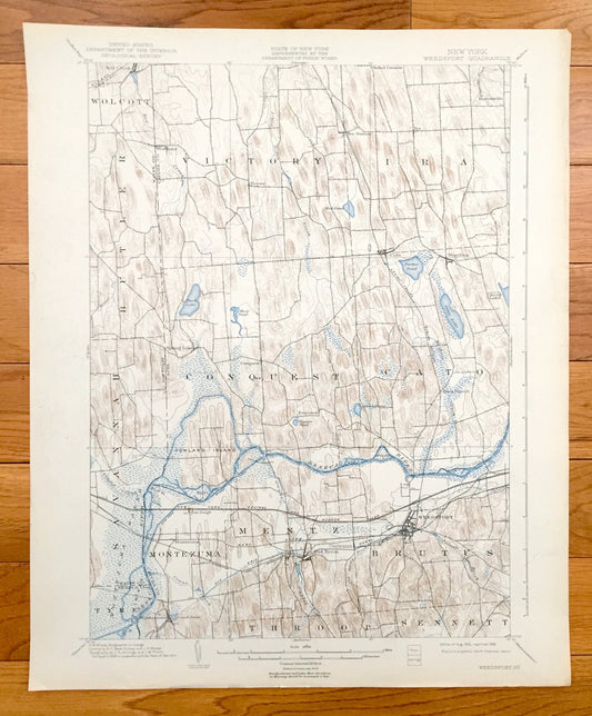 Antique Weedsport, New York 1902 US Geological Survey Topographic Map – Port Byron, Cato, Spring Lake, Throop, Cayuga Wayne Seneca County NY