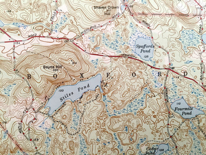 Antique Groveland, Massachusetts 1944 US Geological Survey Topographic Map – North Andover, Georgetown, Haverhill, Boxford, Essex County, MA
