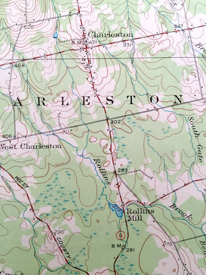 Antique Dover-Foxcroft, Maine 1932 US Geological Survey Topographic Map — Sebec, Atkinson, Garland, Charleston, Piscataquis, Penobscot, ME