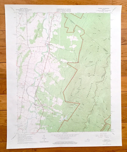 Antique Crimora, Virginia 1965 US Geological Survey Topographic Map – Augusta County, Sampson, Madrid Shenandoah National Park Blue Ridge VA
