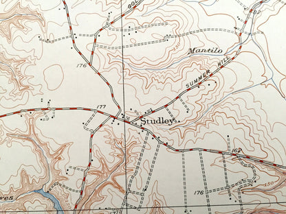 Antique Studley, Virginia 1951 US Geological Survey Topographic Map – Hanover County, Cady, Rural Point, Oak Forest, Pine Hill, Newman, VA