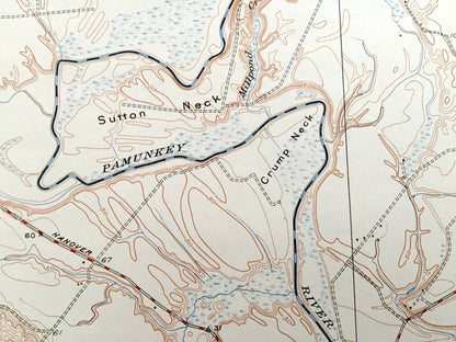Antique Studley, Virginia 1951 US Geological Survey Topographic Map – Hanover County, Cady, Rural Point, Oak Forest, Pine Hill, Newman, VA