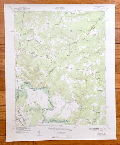 Antique Hanover, Virginia 1951 US Geological Survey Topographic Map – Hanover County, Tuck Fork, Etna Mills, Edgar, Mangohick, Point Eastern