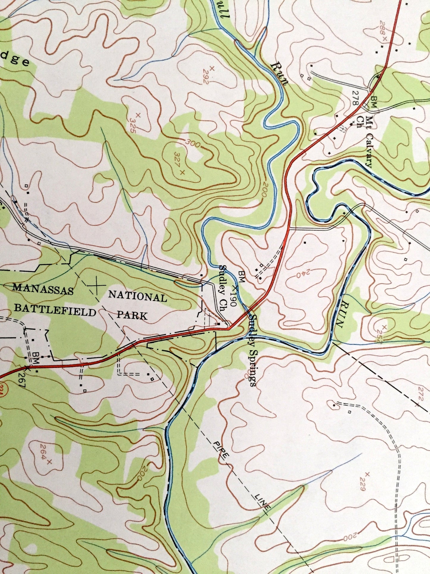 Antique Gainesville, Virginia 1953 US Geological Survey Topographic Map – Prince William County, Wellington, Rixlew, Manassas Battlefield VA