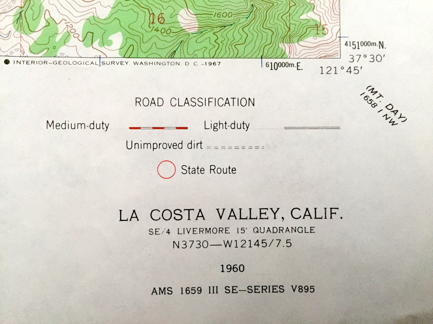 Antique La Costa Valley, California 1960 US Geological Survey Topographic Map – Alameda County, Scotts Corner, Valle de San Jose, Sunol, CA