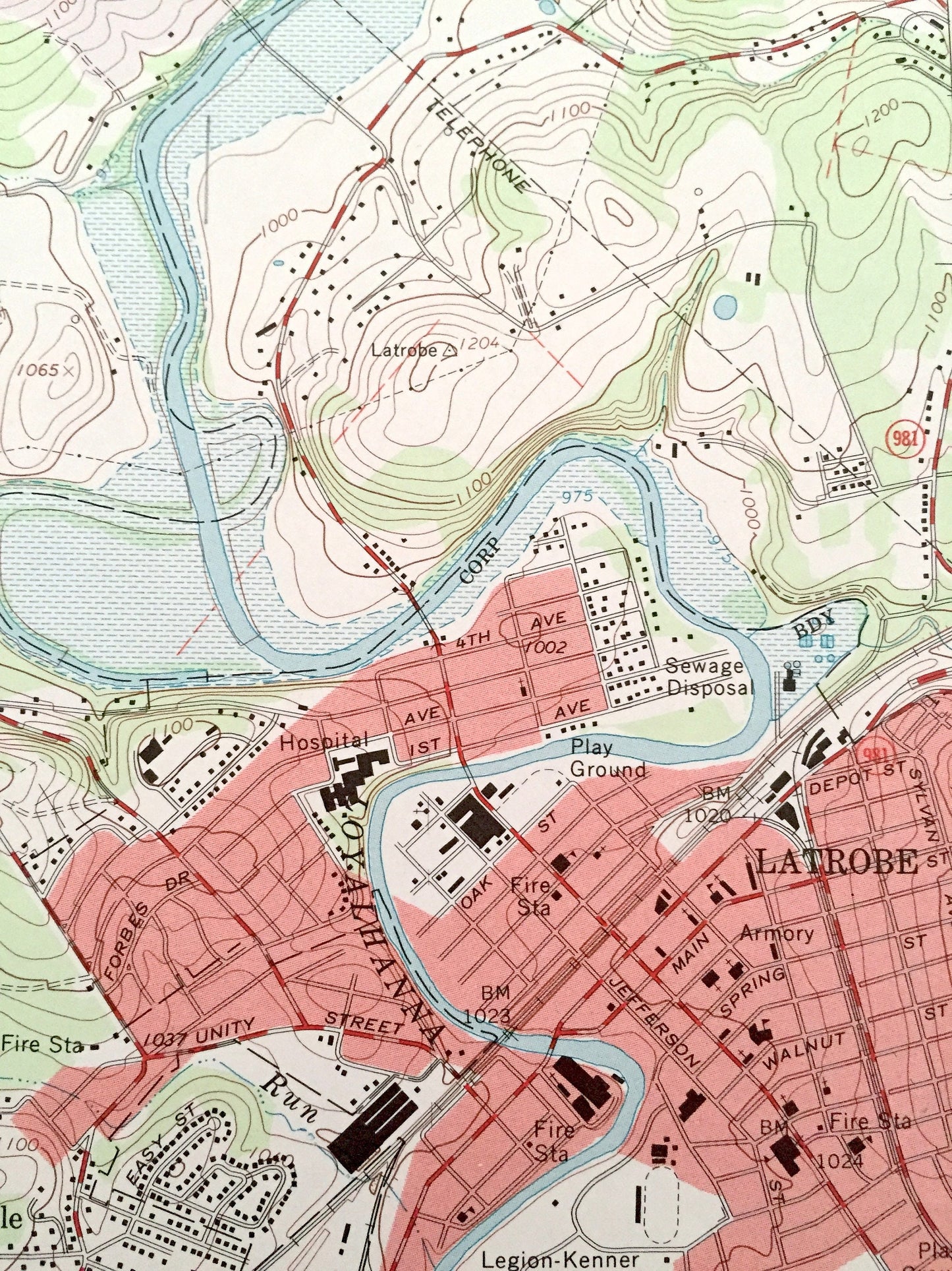 Antique Latrobe, Pennsylvania 1964 US Geological Survey Topographic Map – Westmoreland County, Hannastown, Marguerite, Hotsetter, Humphreys