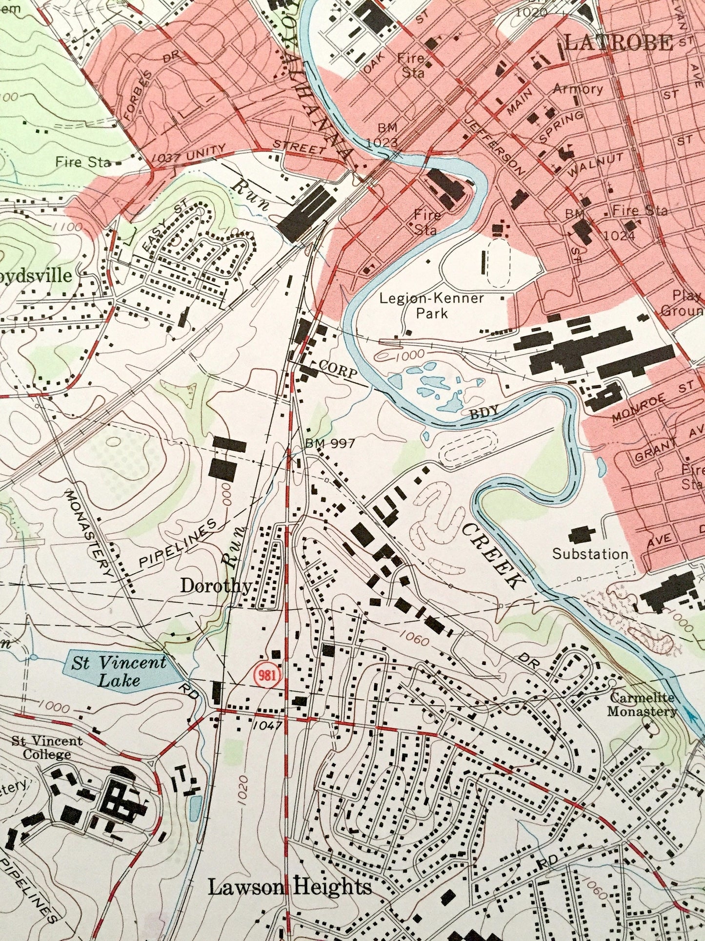Antique Latrobe, Pennsylvania 1964 US Geological Survey Topographic Map – Westmoreland County, Hannastown, Marguerite, Hotsetter, Humphreys