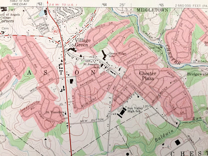 Antique Marcus Hook, Pennsylvania 1967 US Geological Survey Topographic Map – Chichester, Bethel, Oldmans, New Jersey & Holly Oak, Delaware