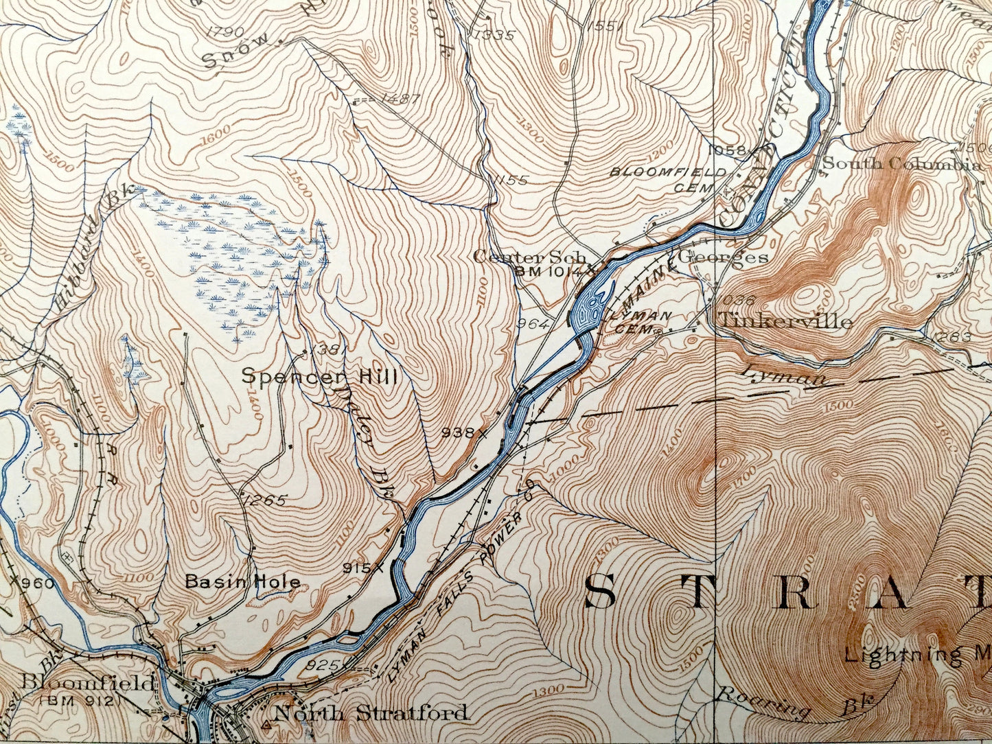 Antique Averill, Vermont 1929 US Geological Survey Topographic Map – Coos, Essex County, Lemington, Stratford, Columbia, New Hampshire VT NH