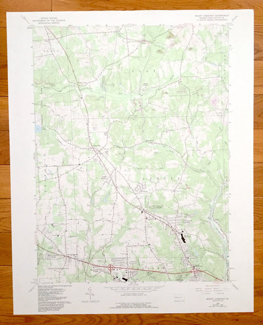 Antique Mount Chestnut, Pennsylvania 1964 US Geological Survey Topographic Map – Butler County, Timberly Heights, Euclid, Greenwood Village