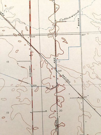 Antique Monson, California 1927 US Geological Survey Topographic Map – Tulare County, Yettem, Penal, Taurusa, Visalia, St Johns River, CA