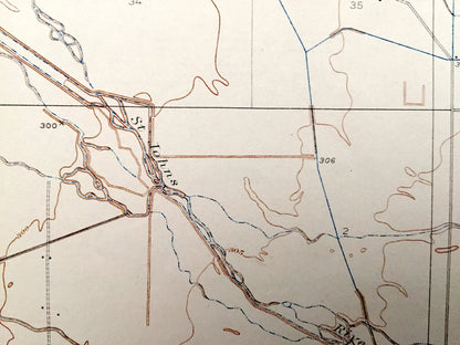 Antique Monson, California 1927 US Geological Survey Topographic Map – Tulare County, Yettem, Penal, Taurusa, Visalia, St Johns River, CA