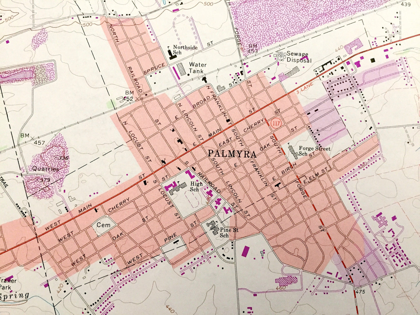 Antique Palmyra, Pennsylvania 1969 US Geological Survey Topographic Map – Lebanon, Dauphin County, Annville, Palmdale, North Annville, PA