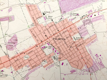 Antique Palmyra, Pennsylvania 1969 US Geological Survey Topographic Map – Lebanon, Dauphin County, Annville, Palmdale, North Annville, PA