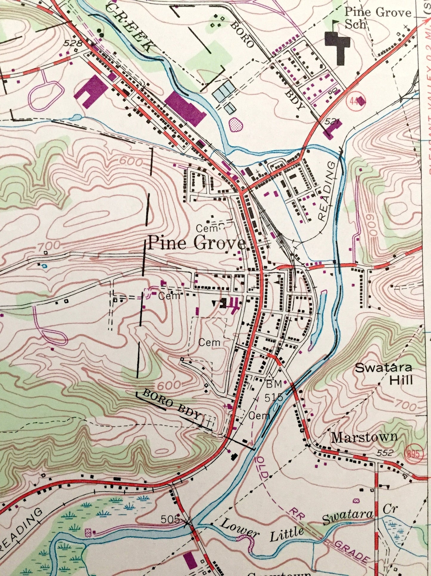 Antique Pine Grove, Pennsylvania 1954 US Geological Survey Topographic Map – Schuylkill County, Suedberg, Lorberry, Tremont Irving Ravine PA