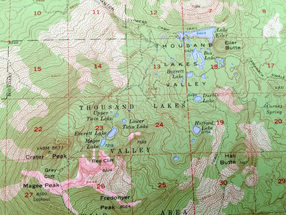 Antique Manzanita Lake, California 1956 US Geological Survey Topographic Map – Shasta County, Lassen Forest, Latour, Thousand Valley Lake CA
