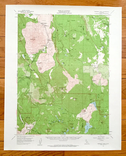 Antique Prospect Peak, California 1957 US Geological Survey Topographic Map – Shasta, Lassen County, Caribou, Sugarloaf, National Park, CA