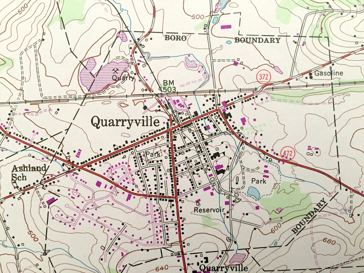 Antique Quarryville, Pennsylvania 1992 US Geological Survey Topographic Map – Lancaster County, New Providence Strasburg Lampeter Camargo PA
