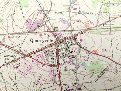 Antique Quarryville, Pennsylvania 1992 US Geological Survey Topographic Map – Lancaster County, New Providence Strasburg Lampeter Camargo PA