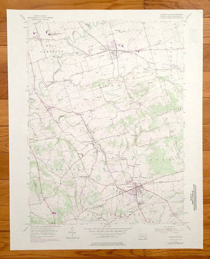 Antique Quarryville, Pennsylvania 1955 US Geological Survey Topographic Map – Lancaster County, New Providence Strasburg Lampeter Camargo PA