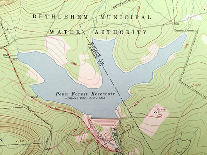 Antique Pohopoco Mountain, Pennsylvania 1960 US Geological Survey Topographic Map – Carbon, Monroe County, Penn Forest, Polk, Jonas, PA