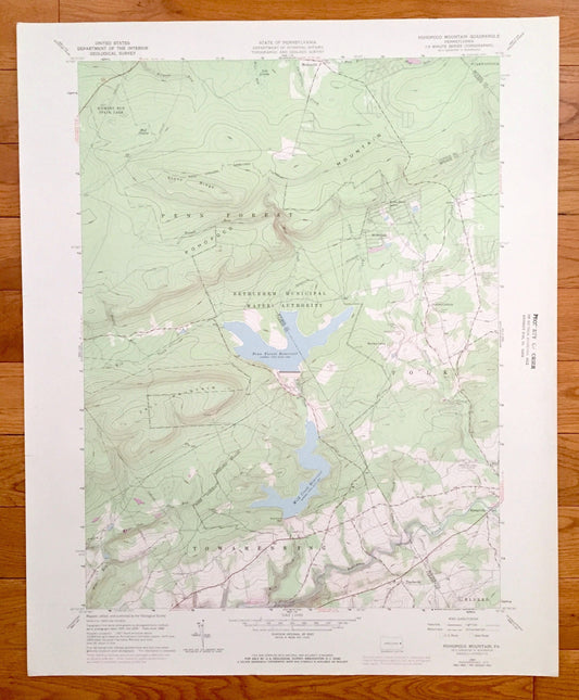 Antique Pohopoco Mountain, Pennsylvania 1960 US Geological Survey Topographic Map – Carbon, Monroe County, Penn Forest, Polk, Jonas, PA