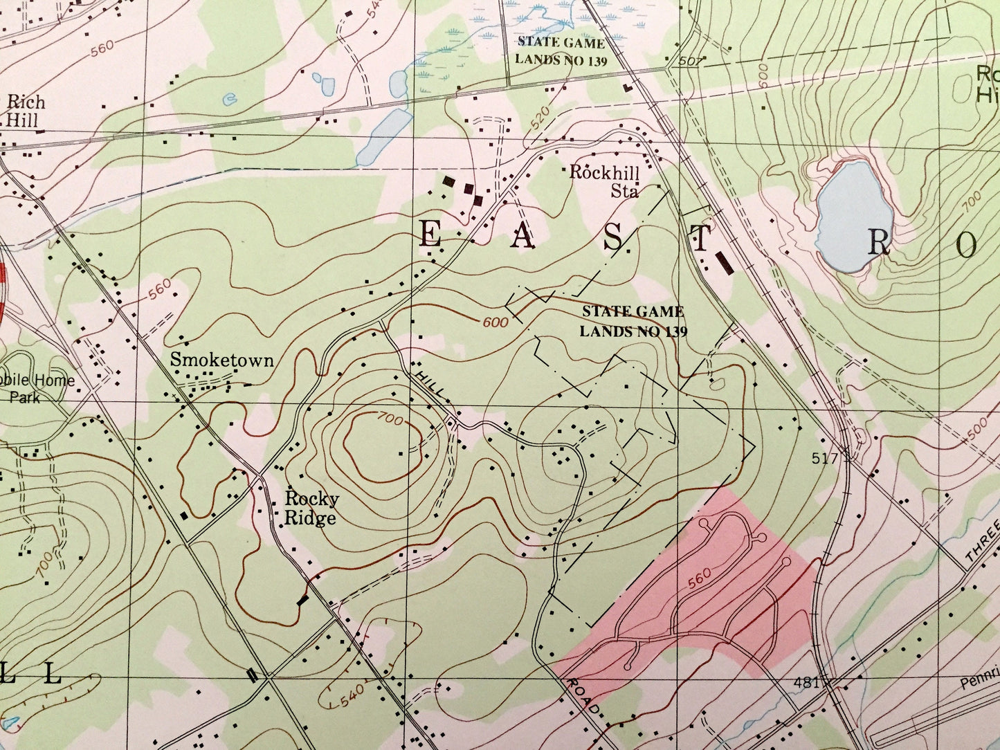 Antique Quakertown, Pennsylvania 1999 US Geological Survey Topographic Map – Bucks County Perkasie Applebachsville East Rockhill Richland PA