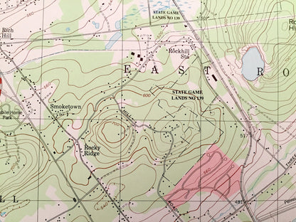 Antique Quakertown, Pennsylvania 1999 US Geological Survey Topographic Map – Bucks County Perkasie Applebachsville East Rockhill Richland PA