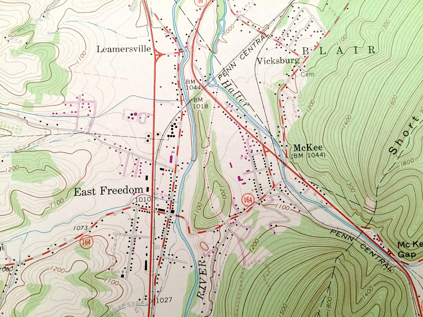 Antique Roaring Spring, Pennsylvania 1963 US Geological Survey Topographic Map – Blair, Bedford County, Sproul, Claysburg, Friesville, PA