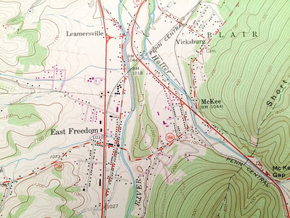 Antique Roaring Spring, Pennsylvania 1963 US Geological Survey Topographic Map – Blair, Bedford County, Sproul, Claysburg, Friesville, PA